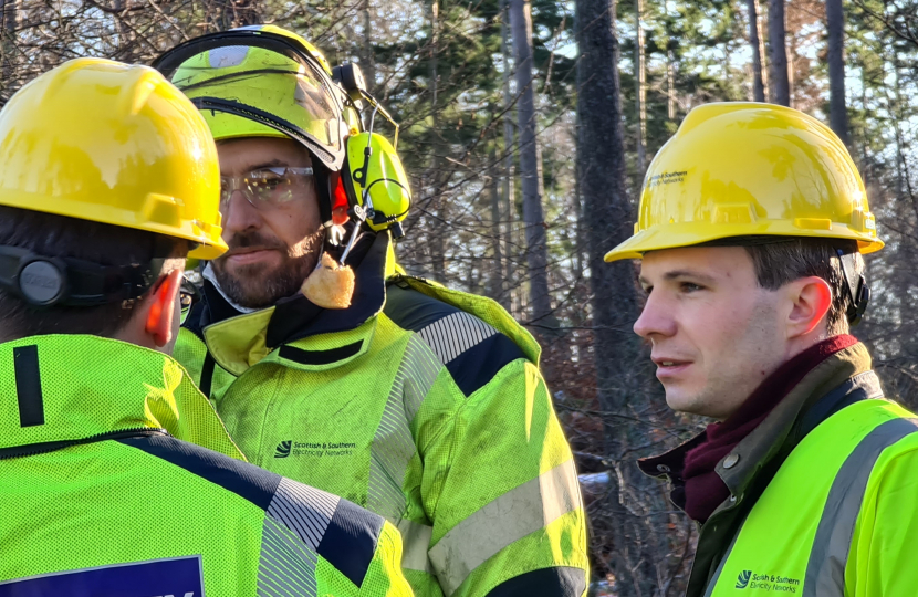 Andrew Bowie with SSEN engineers after Storm Arwen.