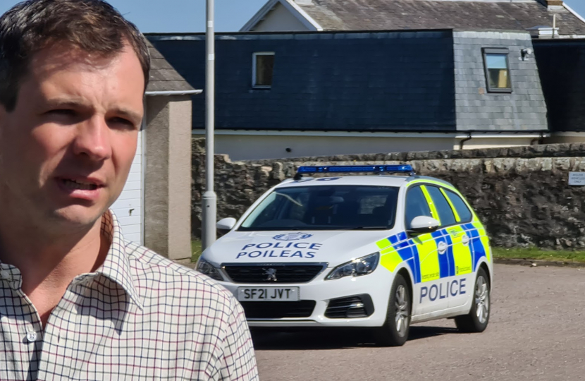 Andrew outside Portlethen Police Station