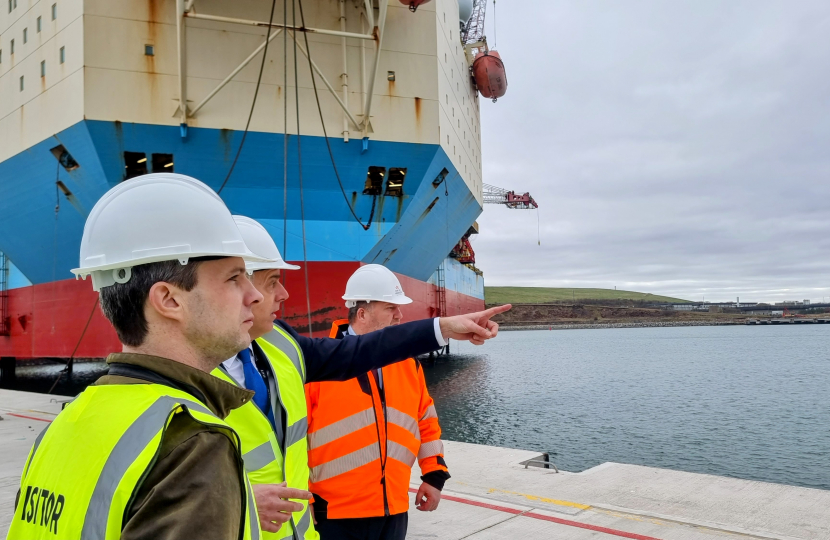 Andrew Bowie MP visiting Port of Aberdeen's South Harbour.