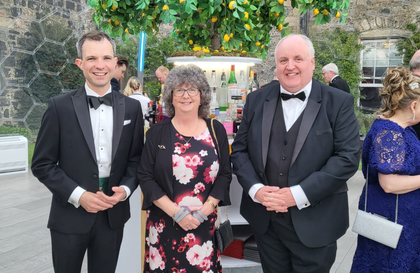 Picture of Andrew Bowie MP, Cllr Gillian Owen, and Cllr Alan Turner