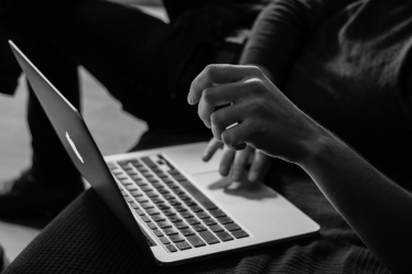 Person using a laptop