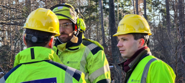 Andrew Bowie with SSEN engineers after Storm Arwen.