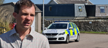 Andrew outside Portlethen Police Station